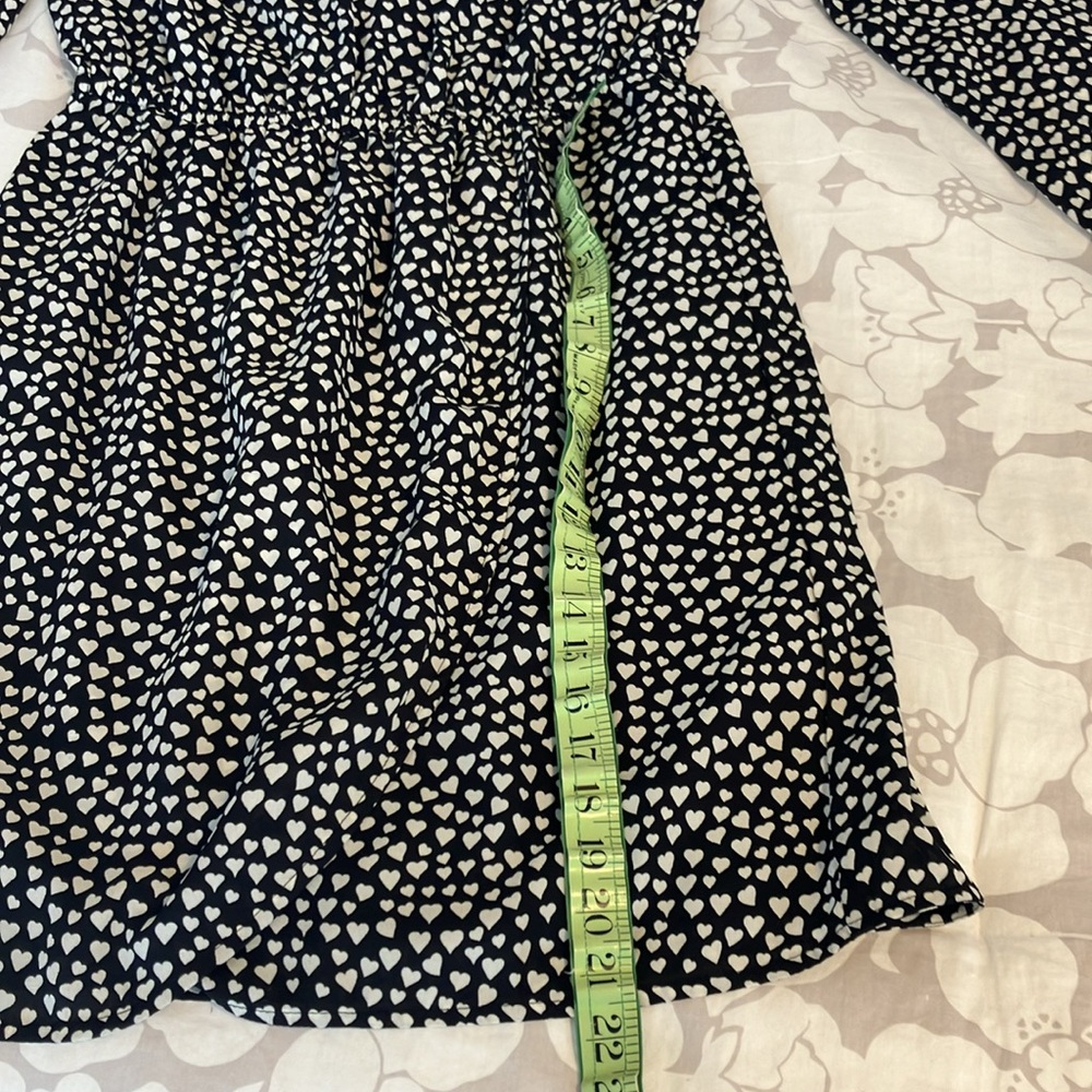 J Crew heart print elastic waist cute long sleeve dress work school EUC 2 love - Picture 11 of 13